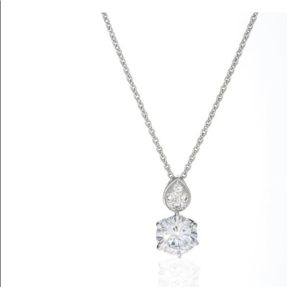 2.1 CT Sterling Silver Cz Round  Pendant
